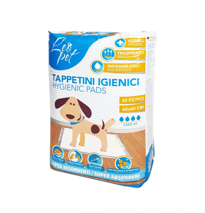 LEOPET TAPPETINO IGIENICO ASSORBENTE 60x60CM 30PZ