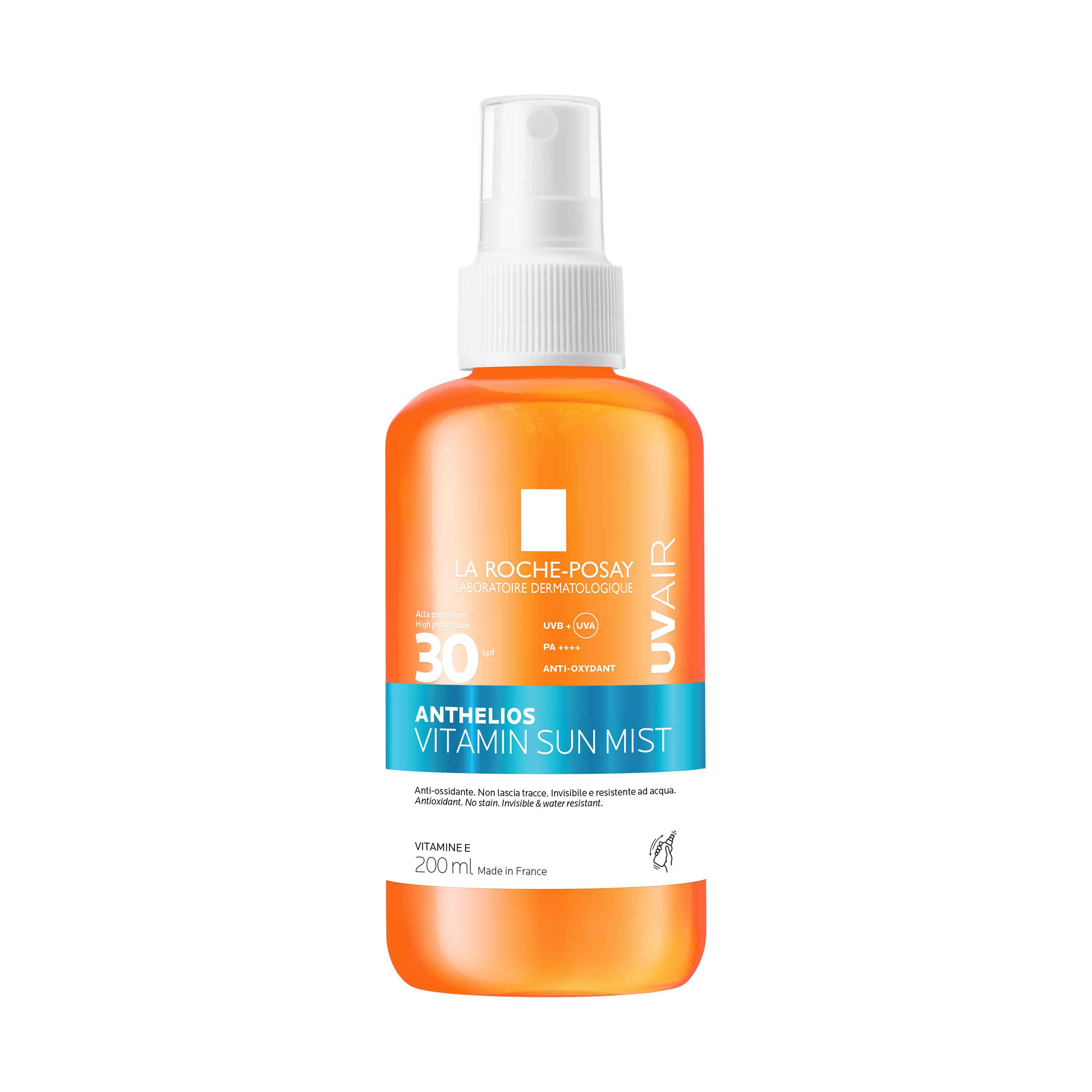 La Roche-Posay Anthelios Uvair Vitamin Sun Mist - Protezione Solare SPF30 Viso E Corpo 200 ml
