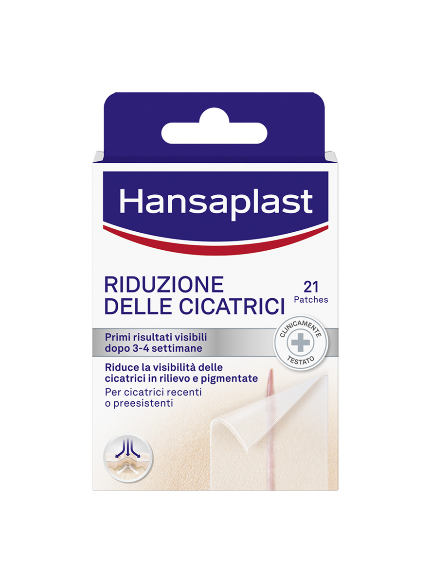 Hansaplast Cerotti Riduzione delle Cicatrici, Cerotti cicatrici trasparenti e discreti, 21 pezzi