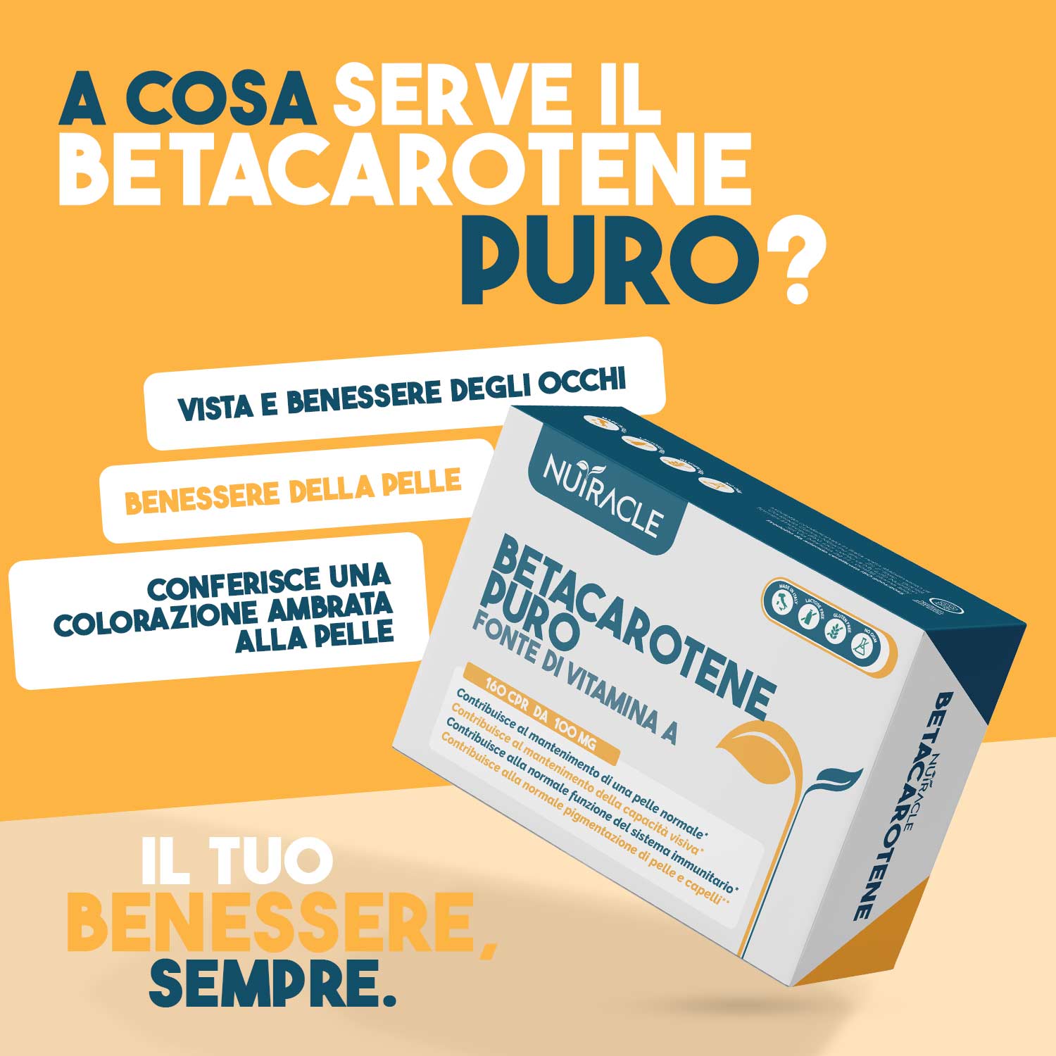 Nutracle Betacarotene Puro 160 Micro-Compresse - Integratore Per La Pelle