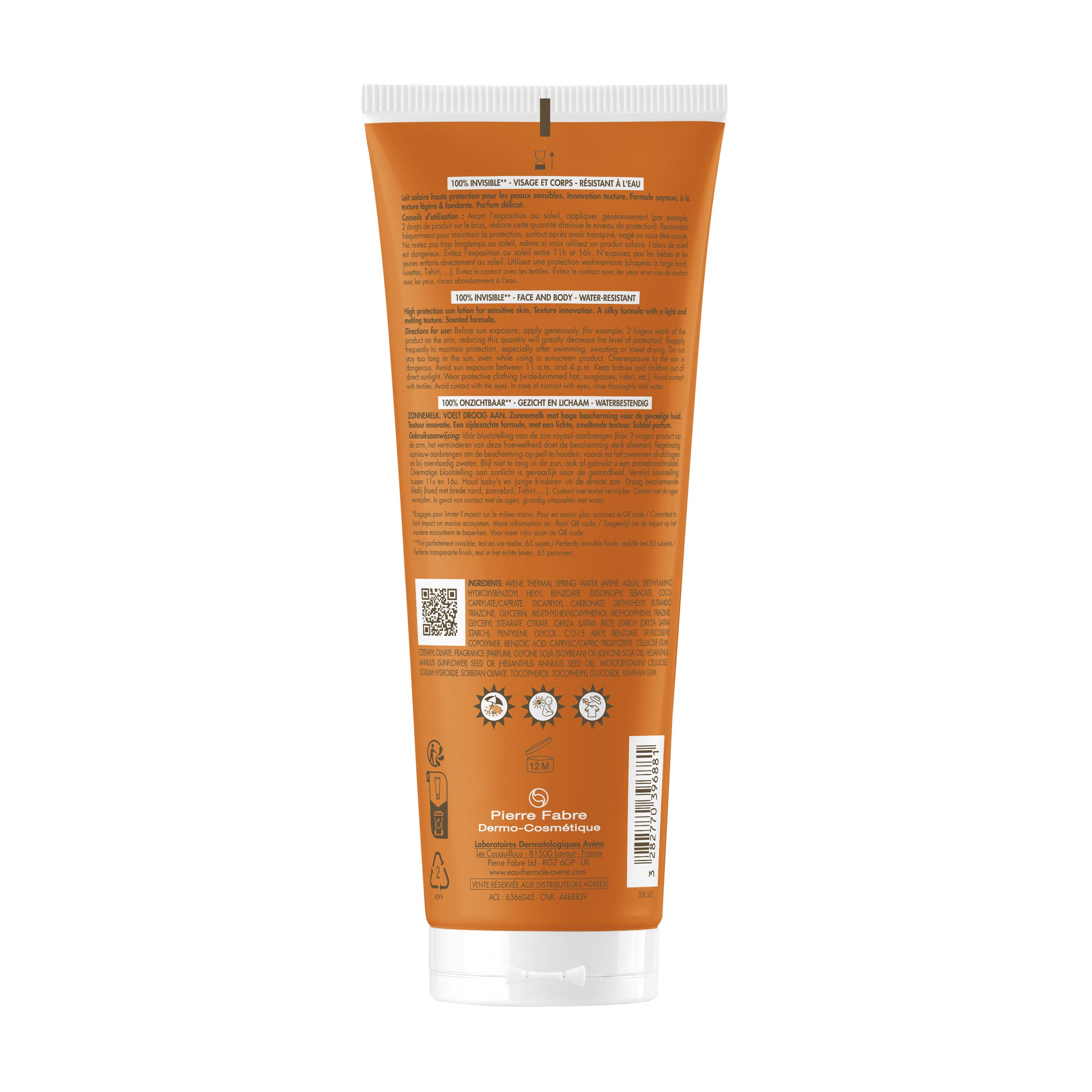 Avène Latte Solare SPF50 - Protezione Solare  Invisibile Alta 250 ml