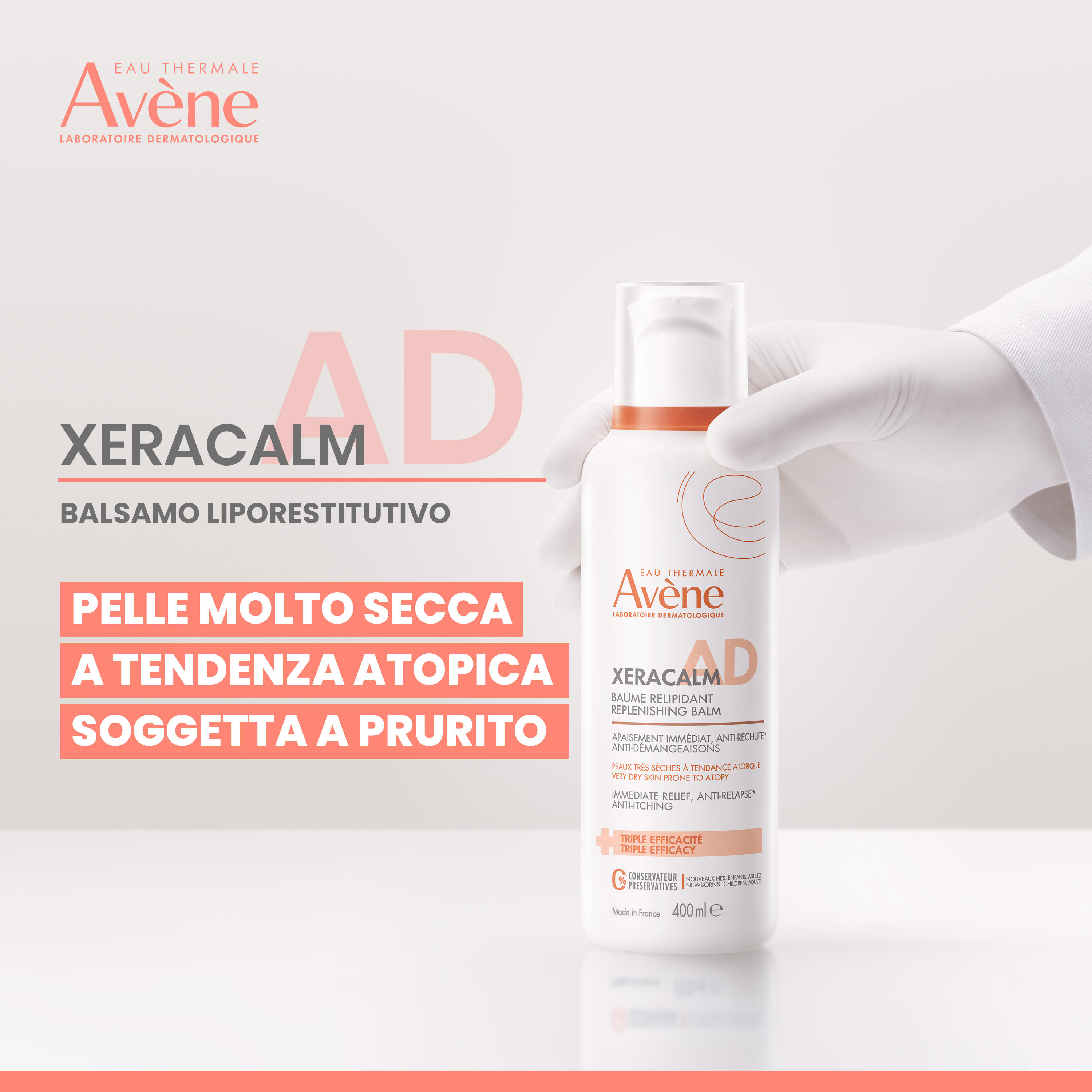 Avène Xeracalm AD - Balsamo Liporestitutivo Per Pelle Molto Secca E Atopica 400 ml