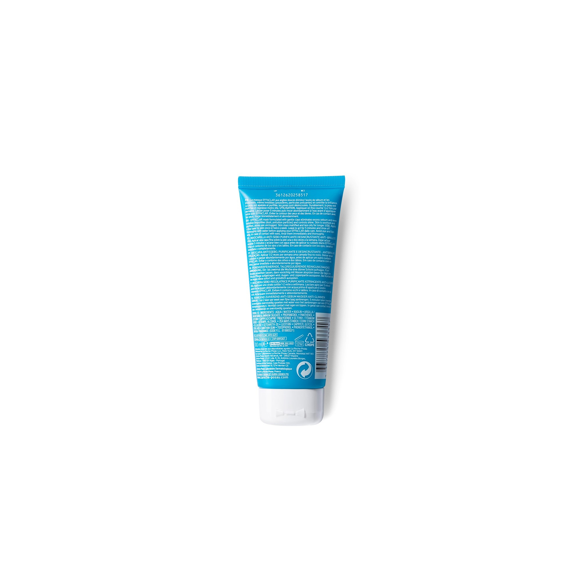 La Roche-Posay Effaclar - Maschera Sebo-Regolatrice Viso Per Pelle Mista, Grassa O A Tendenza Acneica 100 ml