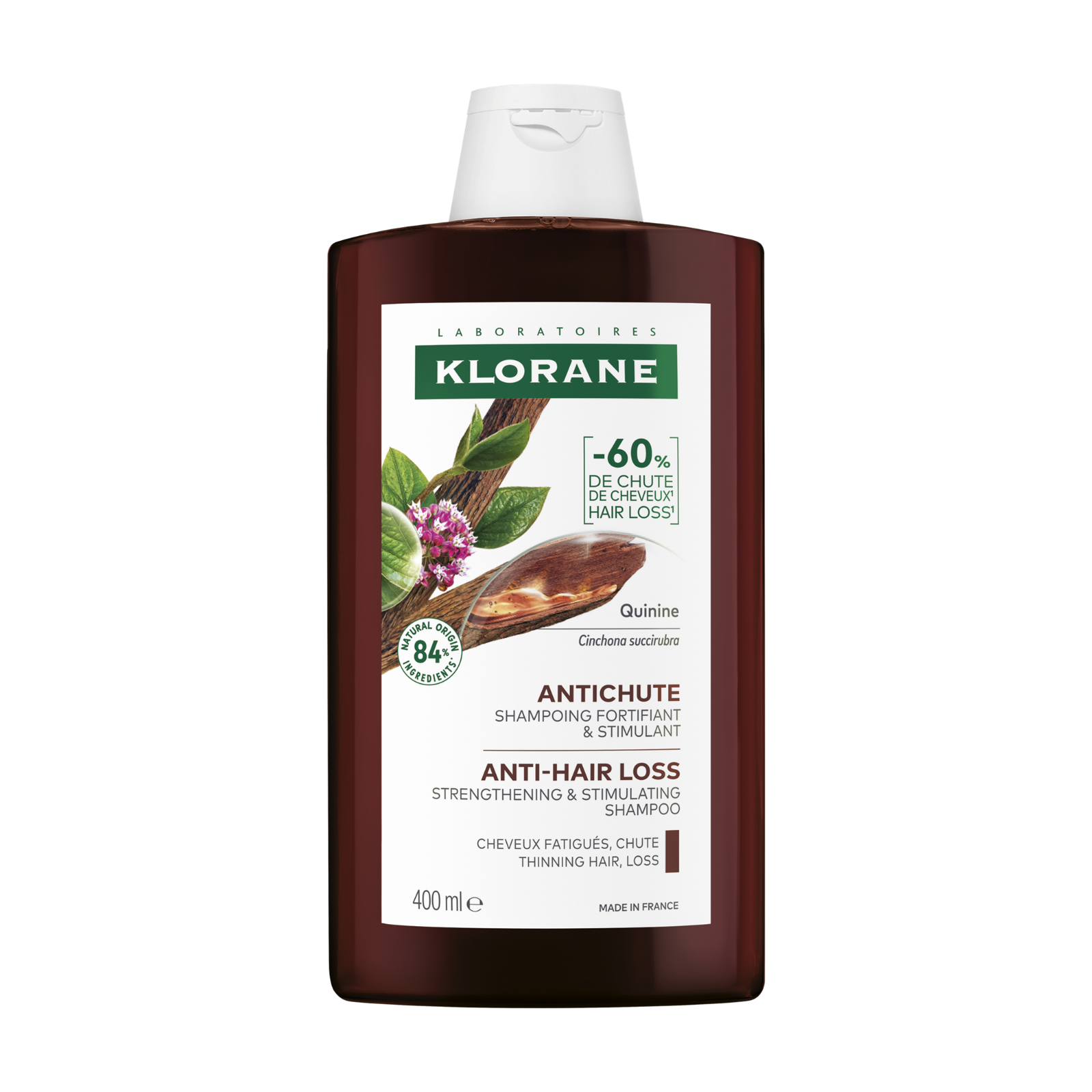 Klorane - Shampoo Fortificante Stimolante Alla Chinina Per Capelli Indeboliti 400 ml