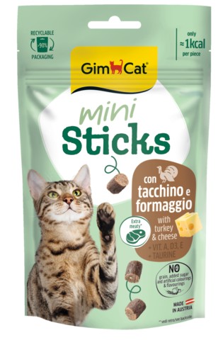 GIMBORN GIMCAT MINI STICKS TACCHINO FORMAGGIO 50GR