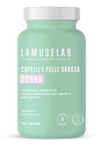 LaMuseLab Capelli e Pelle Grassa Integratore Sebonormalizzante Donna, 90 Capsule