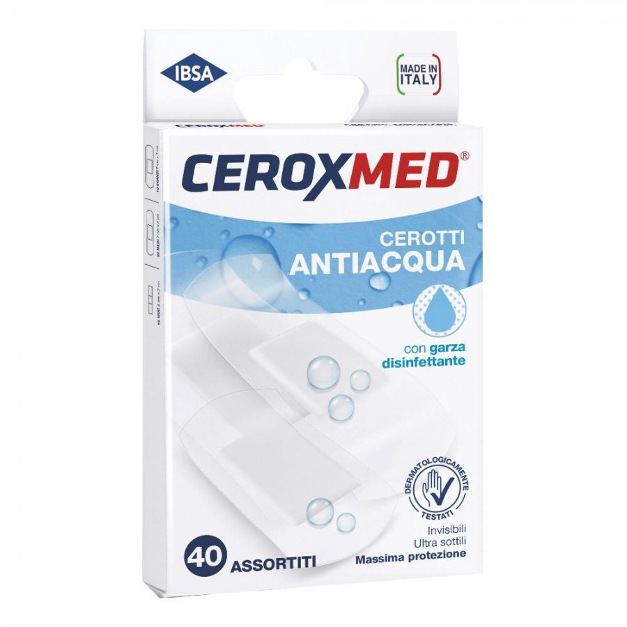 Ceroxmed Cerotti Antiacqua Assortiti 40 Pezzi con Garza Disinfettante