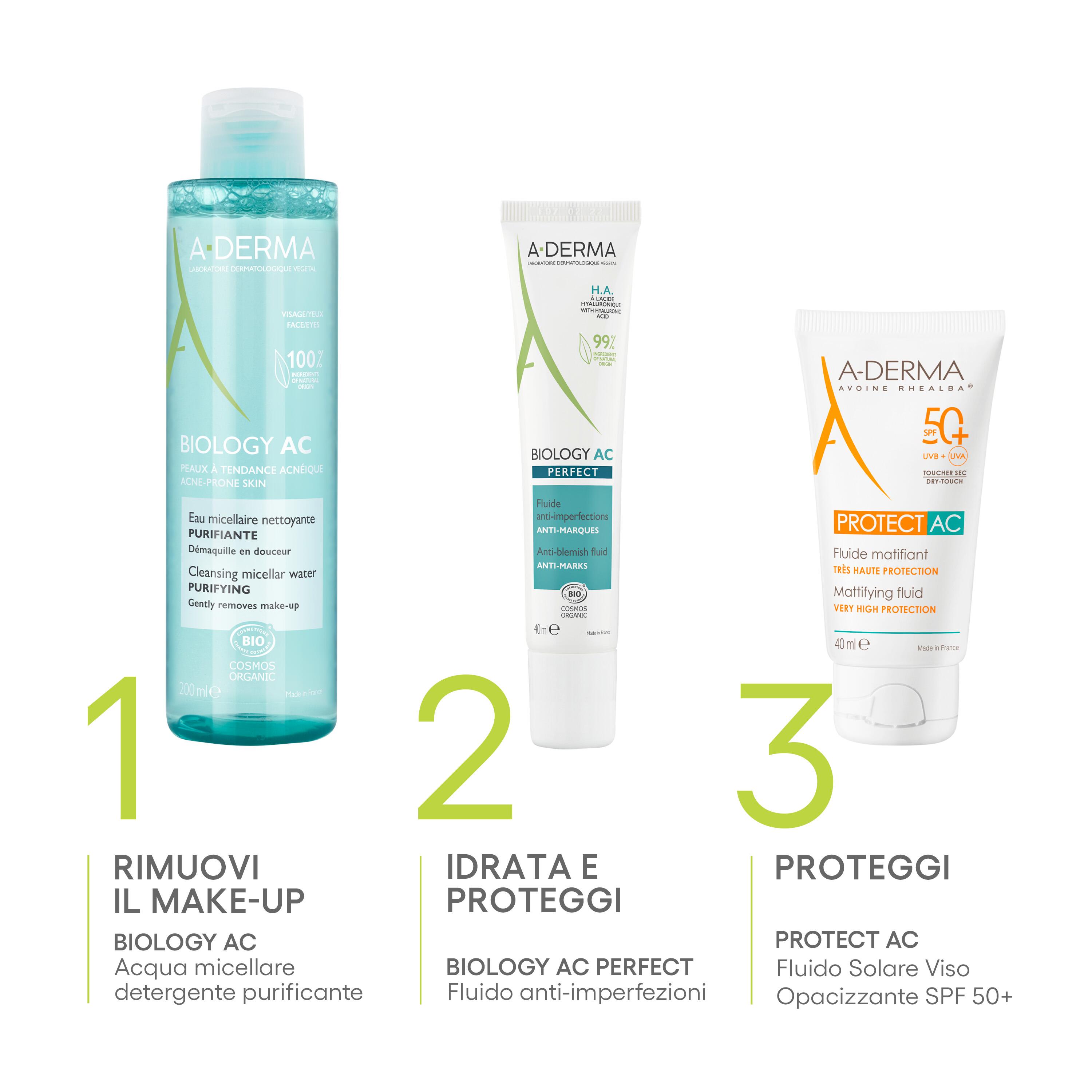 A-Derma - Biology AC Acqua Micellare Detergente Struccante Viso E Occhi 400 ml